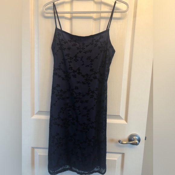 Candy Rocket Other - Dark Blue Dress with sparkly floral detail (Size Large)